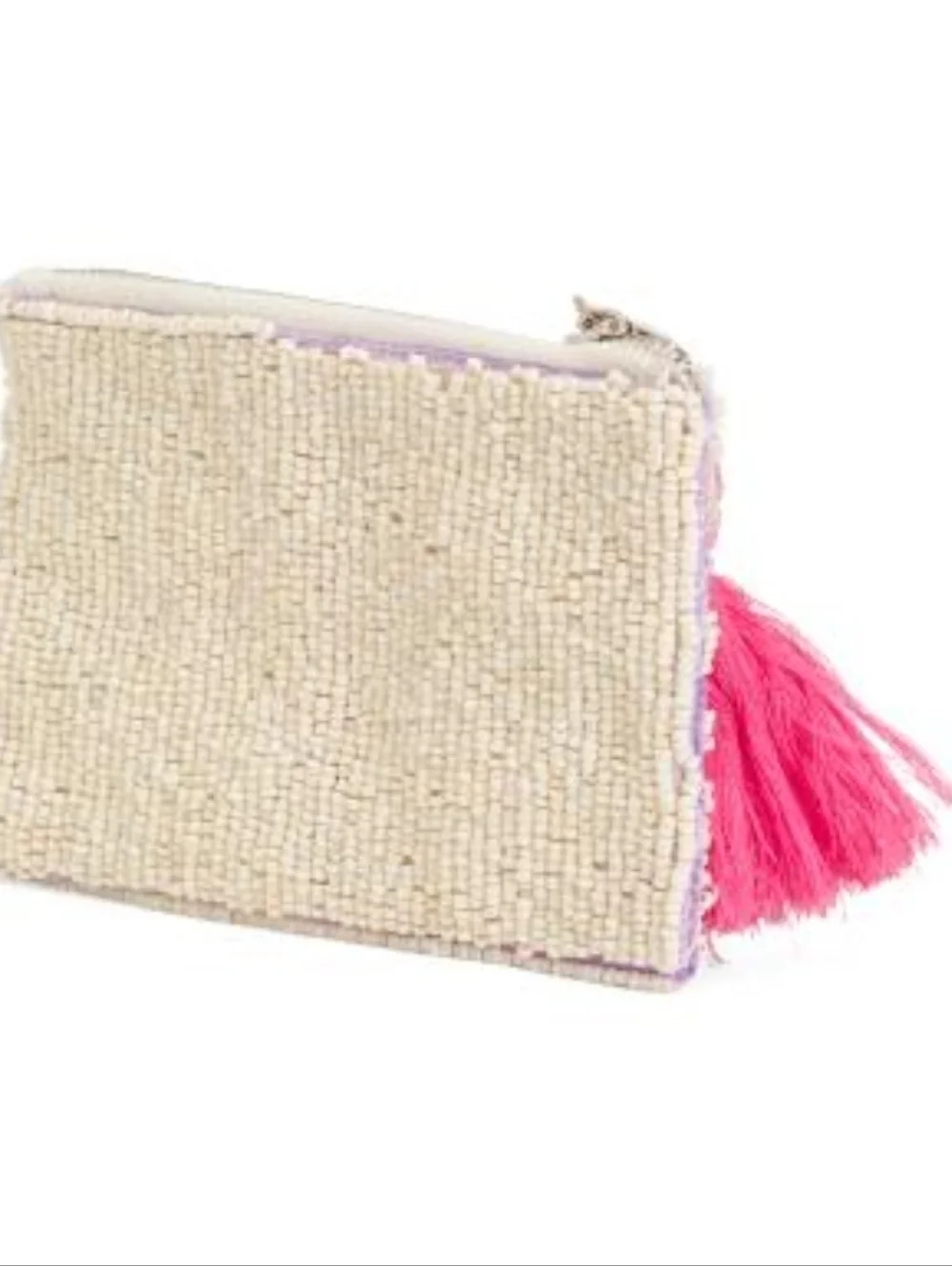 💕▪️Sol And Mer ▪️Pink Floral Beaded  Coin Purse Wristlet